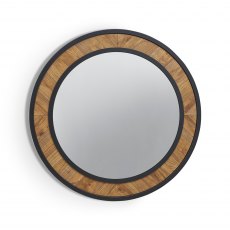 Ellipse Rustic Oak Wall Mirror