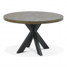 Ellipse Fumed Oak 4 Seat Circular Dining Table