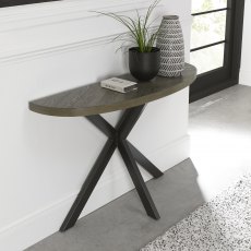 Ellipse Fumed Oak Console Table