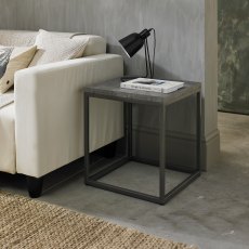 Renzo Zinc & Dark Grey Side Table