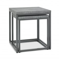 Renzo Zinc & Dark Grey Nest Of Lamp Tables