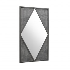 Renzo Zinc & Dark Grey Rectangular Wall Mirror