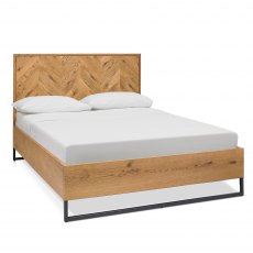 Riva Rustic Oak Panel Bedstead Double 135cm