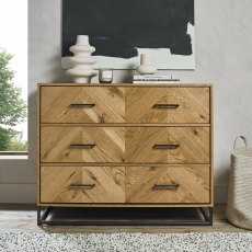 Riva Rustic Oak 3 Drawer Chest