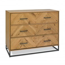 Riva Rustic Oak 3 Drawer Chest