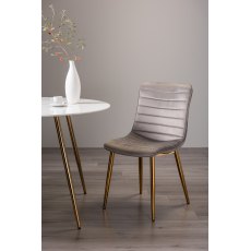 Rothko - Grey Velvet Fabric Chairs with Gold Legs (Pair)