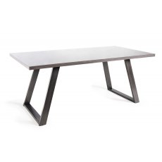 Hirst Grey Painted Tempered Glass 6 Seater Dining Table with Grey Legs