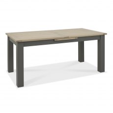 Oakham Scandi Oak 6-8 Seater Table - Dark Grey Legs & 6 Eriksen Dark Grey Faux Leather Chairs