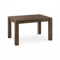 Turin Dark Oak 4-6 Seater Table & 4 Lewis Mustard Velvet Cantilever Chairs