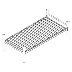 Replacement Metal Sprung Slat Base (Alloy) for a Bentley Designs *Single Size Metal Bed only* (Metal rails with 28 wooden slats & caps)
