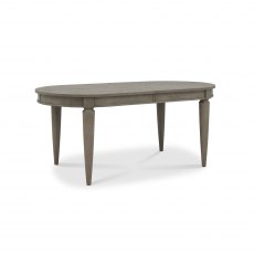 Monroe Silver Grey 6-8 Seater Dining Table & 6 Monroe Silver Grey Upholstered Chairs in Slate Grey Fabric