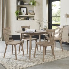 Dansk Scandi Oak 4 Seater Dining Table & 4 Ilva Spindle Chairs in Scandi Oak