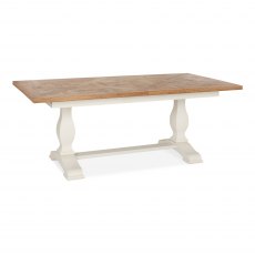 Belgrave Two Tone 6-8 Seater Table & 8 Belgrave Rustic Oak Chairs in Rustic Espresso Faux Leather