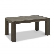 Logan Fumed Oak 6-8 Seater Table & 8 Logan Upholstered Chairs in Dark Grey Fabric