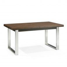 Tivoli Dark Oak 4-6 Seater Dining Table & 4 Tivoli Dark Oak Upholstered Cantilever Chairs in Harvest Pumpkin Velvet Fabric