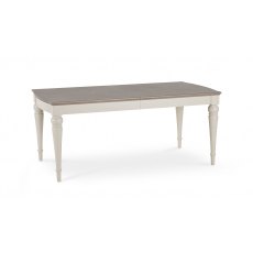 Montreux Grey Washed Oak & Soft Grey 6-8 Seater Table & 6 Upholstered Chairs in Pebble Grey Fabric
