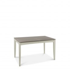 Bergen Grey Washed Oak & Soft Grey 4-6 Seater Dining Table & 4 Bergen Grey Washed Slat Back Chair in Titanium Fabric