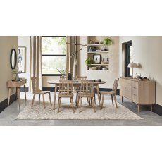 Dansk Scandi Oak 6-8 Seater Table & 6 Ilva Spindle Chairs in Scandi Oak