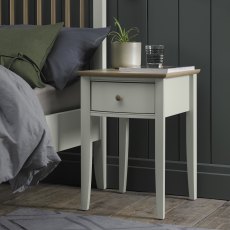 Whitby Scandi Oak & Soft Grey 1 Drawer Nightstand