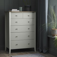 Whitby Scandi Oak & Soft Grey 4+2 Drawer Chest