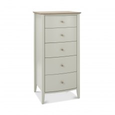 Whitby Scandi Oak & Soft Grey 5 Drawer Chest