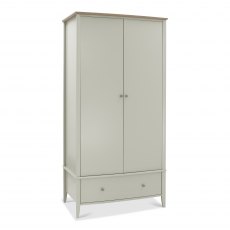 Whitby Scandi Oak & Soft Grey Double Wardrobe