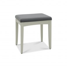 Whitby Soft Grey Stool - Gun Metal Velvet