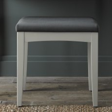 Whitby Soft Grey Stool - Gun Metal Velvet