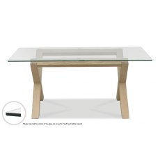 Turin Aged Oak Glass Top Dining Table