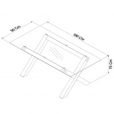 Turin Aged Oak Glass Top Dining Table