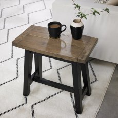 Camden Weathered Oak & Peppercorn Side Table