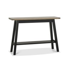 Camden Weathered Oak & Peppercorn Console Table With Shelf