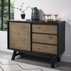 Camden Weathered Oak & Peppercorn Narrow Sideboard