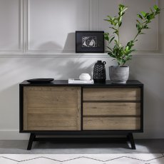 Camden Weathered Oak & Peppercorn Wide Sideboard