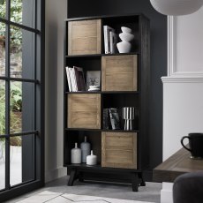 Camden Weathered Oak & Peppercorn Display Cabinet