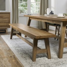 Camden Rustic Oak Large Bench