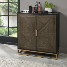 Athena Fumed Oak Drinks Cabinet