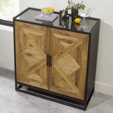 Indus Rustic Oak Drinks Cabinet