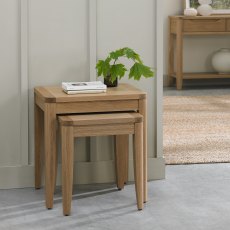 Chester Oak Nest of Lamp Tables