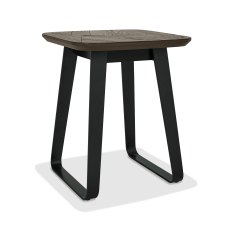 Emerson Weathered Oak & Peppercorn Square Lamp Table