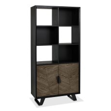 Emerson Weathered Oak & Peppercorn Display Cabinet