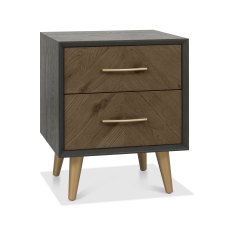 Sienna Fumed Oak & Peppercorn 2 Drawer Nightstand