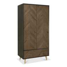 Sienna Fumed Oak & Peppercorn Double Wardrobe