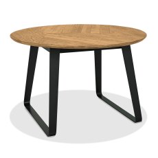 Emerson Rustic Oak & Peppercorn 4 Seater Circular Dining Table