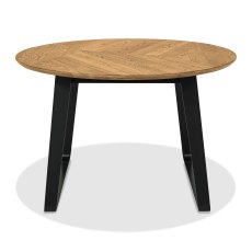 Emerson Rustic Oak & Peppercorn 4 Seater Circular Dining Table