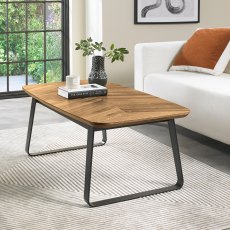 Emerson Rustic Oak & Peppercorn Rectangular Coffee Table