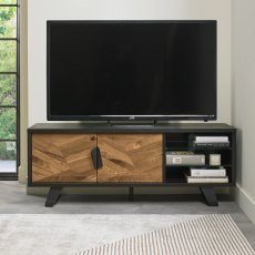 Emerson Rustic Oak & Peppercorn Entertainment Unit