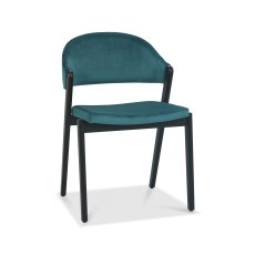 Camden Peppercorn Upholstered Chair in an Azure Velvet Fabric (Pair)