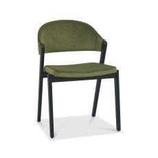 Camden Peppercorn Upholstered Chair in a Cedar Velvet Fabric (Pair)