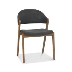 Camden Rustic Oak Upholstered Chair in a Dark Grey Fabric (Pair)
